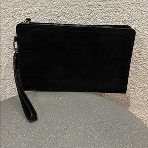 Banana Republic Black and Red Wristlet 100 % Cow Leather